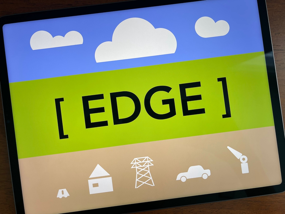 edge computing concept of the cloud, farming, and industry icons.