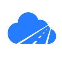 Skyvia logo depicting a blue cloud with a road running through it