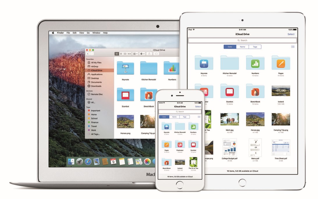 iCloud Drive across various devices